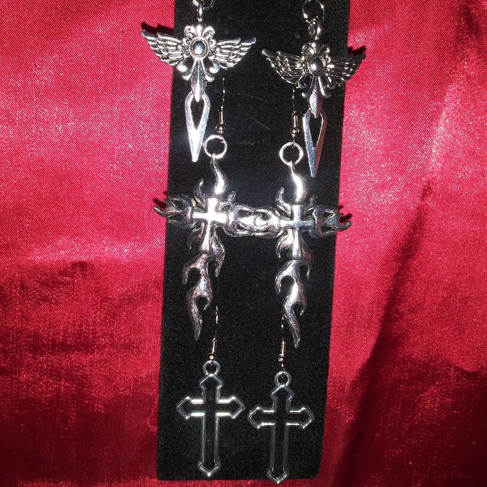 Cross earrings combo bundle